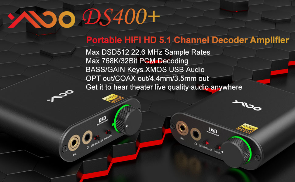 YMOO Dac Amp, Headphone Amp Support 768kHz/32bit PCM Decoding and